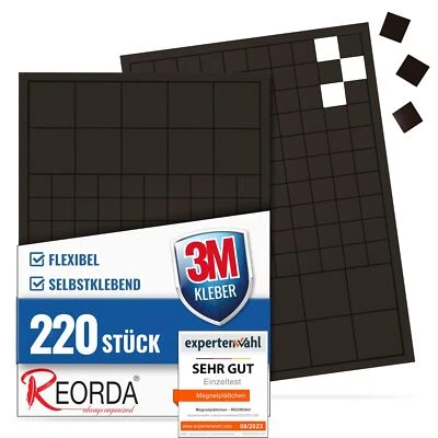 Magnetplättchen selbstklebend 220 Stück | Starker 3M-Kleber ermöglicht erstkl... - Bild 1 von 4