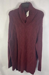 Sonoma Women’s Cowl Neck Tunic Maroon Sweater  Size XXL New With Tags - Picture 1 of 6
