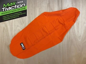 KTM EXC EXC-F 2020-2023 RIBBED GRIPPER SEAT COVER ALL ORANGE + STRIPES RIBS MXG - Picture 1 of 2