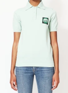 Parche mecánico polo tejido algodón MIU MIU pequeño verde menta apliques 2018 - Imagen 1 de 17