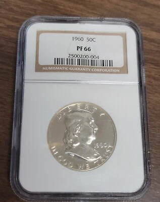1960  Proof Franklin Silver Half Dollar - NGC PF66 - Image 1 of 4