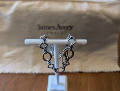 Brazalete geométrico James Avery retirado de plata de ley y bronce 7 3/8 mediano Foto 1 de 4