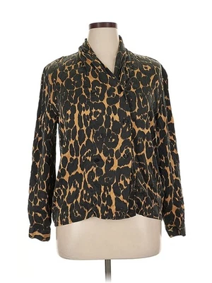 Doncaster Collection 女式金色长袖真丝上衣 14 — 第 1/4 张图片