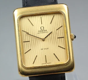 【Vintage N MINT】 OMEGA DeVille Cal.711 Automatic Tank Shape Men's Watch From JPN - Picture 1 of 10