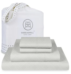 Celine 800 Thread Count Luxury Damask Sheets | California King Size | Light G... - Picture 1 of 6