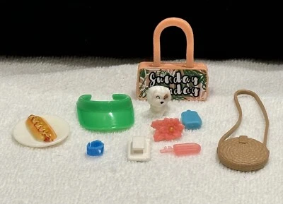 Barbie Doll Accesories Pack Sunday Funday Bag Visor Hot Dog Popsicle Phone - Image 1 of 4