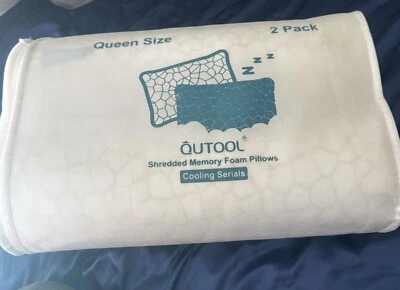 QUTOOL Double-sided Cooling Pillow Hot Sleepers Shredded Memory Foam Queen 2 Pk - Image 1 of 4
