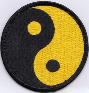 Black & Yellow Ying Yang Patch, Ying Yang Patches, Funny Biker Patches - Picture 1 of 1