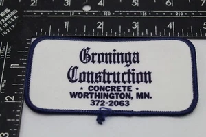 Sew On Patch Groninga Construction Concrete Worthington Minnesota 4.5'' x 2.25'' - Picture 1 of 1