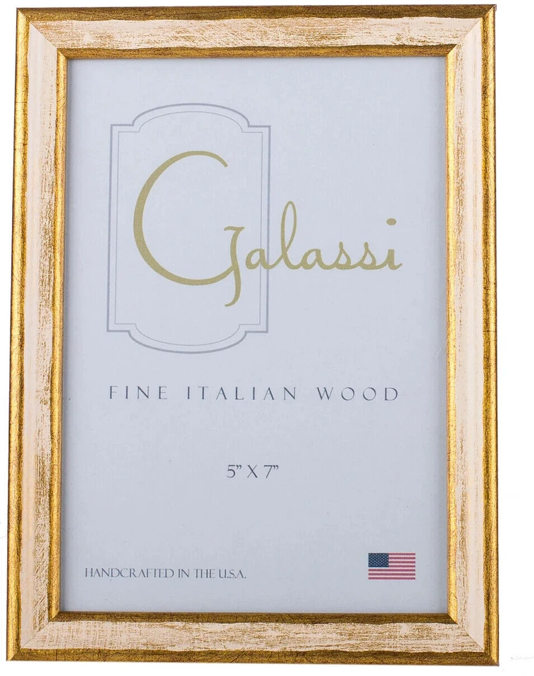 Marco de 5x5" tradicional de madera italiana fina hecha a mano F. G. Galassi crema/oro 15055 Foto 1 de 1