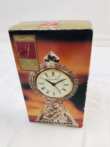 Crystal Clear Isis 6.5' Quartz Clock 24% Lead Crystal Taiwan Cover