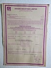 Share Certificate Autograph document Grasim Industries Scripophily Collection