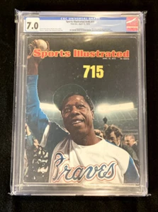 HANK AARON 1974 SPORTS ILLUSTRATED NEWSSTAND CGC 7.0. VERY CLEAN AND RARE!! - Picture 1 of 2