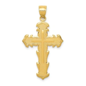 14k Yellow Gold Passion Cross Pendant L-1.42 Inch, W-0.79 Inch, 1.55 gram - Picture 1 of 4