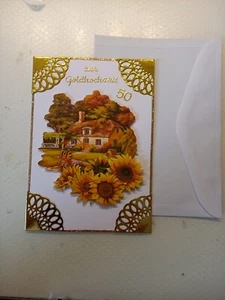 Glückwunschkarte Zur Goldenen Hochzeit In 3d Handarbeit - Bild 1 von 1