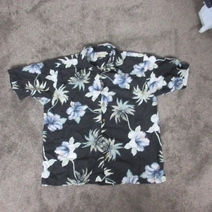 Tommy Bahama Hawaiian Shirt Mena Medium Blue Floral Grandpa Button Up - Picture 1 of 9