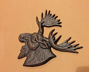 Gusseisen Elchkopf Skulptur Rustikale Hütte, See Haus Deko - Bild 1 von 7
