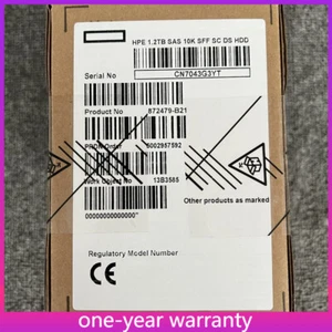 872479-B21 872737-001 872285-002 For HPE 1.2TB SAS 12G 10K 2.5 HDD SFF SC DS ENT - Picture 1 of 7