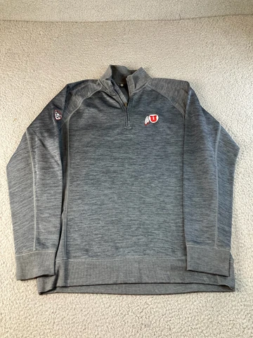 Men’s Under Armour Utah Utes Gray Loose 1/4 Zip  Allseason Pullover Medium Cover