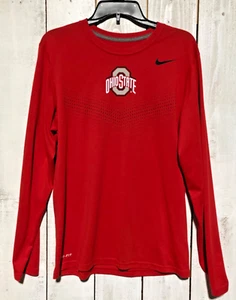 CAMISA LIGERA ROJA MANGA LARGA PARA HOMBRE NIKE OHIO STATE BUCKEYES TALLA PEQUEÑA - Imagen 1 de 4