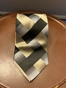 Alfani Mens Tie Necktie Multicolor Colorblock Striped 100% Silk Imported - Picture 1 of 6