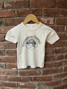 Vintage 60s 70s Pittsburg Pirates Baby Tee Shirt Small Distressed - Picture 1 of 8