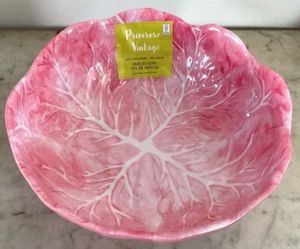 "Cuenco para servir de melamina con hoja de repollo rosa Primrose vintage - 10,25"" - NUEVO - Imagen 1 de 7