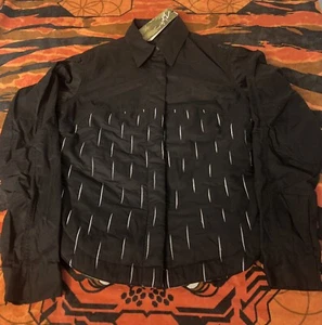 Black Maharishi Futura Embroidered Shirt Jacket Size 12 BNWT 32-34 PTP - Picture 1 of 12