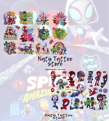Spider-Man, Super-ManTemporary Tattoo stickers Children Kids Birthday Party Bag