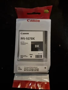 Canon PFI-107BK Black Ink Cartridge (130 ml) for iPF670, iPF680, iPF685, iPF770 - Picture 1 of 1