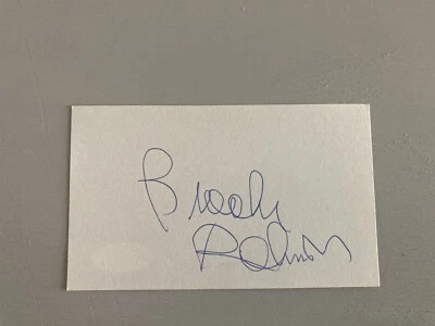 BROOKS ROBINSON BALTIMORE ORIOLES SIGNED INDEX CARD JSA STAMP - Image 1 of 2