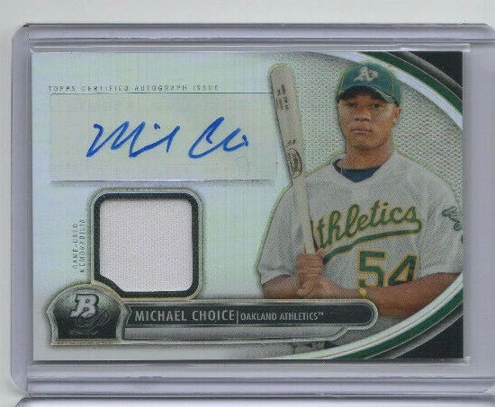  2013 Bowman Platinum Michael Choice Auto/Relic A's - Image 1 of 1