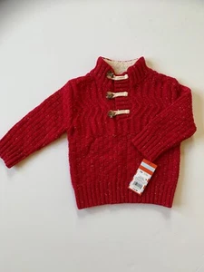 New Toddler Boys Cat & Jack Red Pullover Sweater Sz 18 Month  - Picture 1 of 7