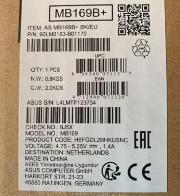 ASUS MB169B+, LED-Monitor, 39,6 cm (15,6"), schwarz - Bild 1 von 2