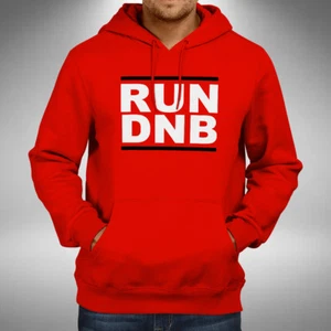 RUN DNB Adult Hoodie Jungle Drum & Bass Dance Music Lover - Sizes Small to 3XL - Picture 1 of 4