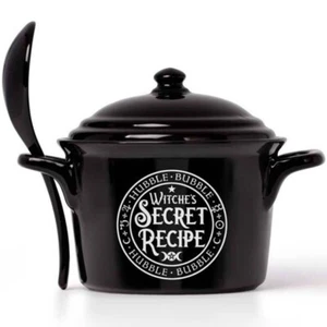 Witches Secret Recipe Lidded Bowl with Spoon, Spells Witchcraft, Alchemy England - Picture 1 of 7