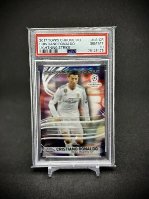 Cristiano Ronaldo 2017 Topps Chrome Lightning Strike PSA 10 Real Madrid - Image 1 of 2