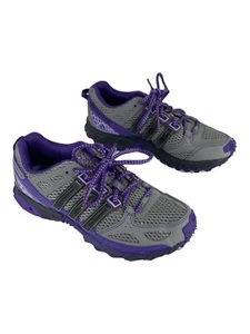 Adidas Mujer Talla 6.5 Ancho Estrecho Zapatilla Púrpura y Gris Superficie Liberación de Barro - Imagen 1 de 11