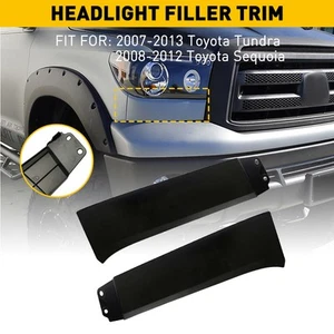 2x Front Bumper Grille Headlight Filler Trim Cover For 2007-2013 Toyota Tundra - Picture 1 of 20