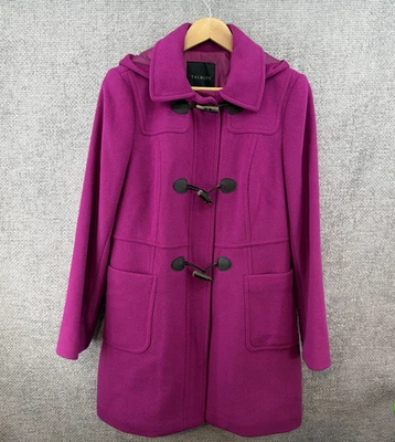 Talbots Size 12 Pink Wool Thinsulate Duffle Coat Toggle Closure Removable Hood - Image 1 of 4