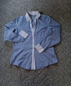 Brooks Brothers Tailored Fit Damenhemd 12 bügelfrei blau gestreift Baumwolle - Bild 1 von 13