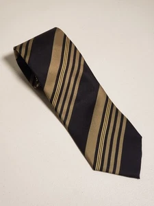 Ermenegildo Zegna Seidenkrawatte schwarz/gold gestreift Made in Italy 57”/3,5’’ - Bild 1 von 6