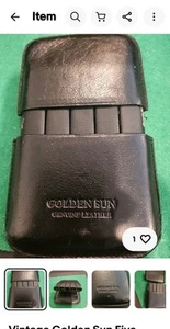 Amanti dei Sigari Custodia 5 Slot in Pelle Nera e Scatola in Legno (R62) - Foto 1 di 6