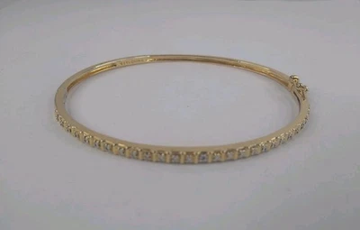Ross Simons 925 Vermeil Sterling Bangle Bracelet Diamond Accent - Image 1 of 4