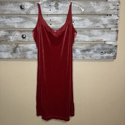 Gilligan O’Malley Red Velour Slip Dress Chemise Nightgown Size S - Image 1 of 4