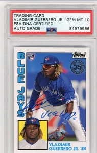 Vladimir Guerrero Jr. Jays firmato 2019 Topps 35 anniversario RC #84-10 PSA/DNA 10 - Foto 1 di 1