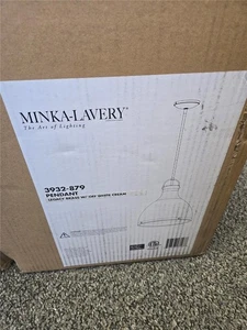 = Minka-Lavery Pendant Legacy Brass Off White Cream 16.5" Width 19" H 3932-879 - Picture 1 of 5