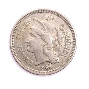 1865 Three Cent Piece Early RARE U.S. TYPE COIN CIVIL WAR ERA! - Picture 1 of 3