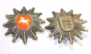 ORIGINAL GERMANY 2  Police POLIZEI CAP HAT Badges  Vintage Obsolete  - Picture 1 of 2
