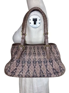 Bottega Veneta Intrecciato Pink Beige Woven Leather Shoulder Hand Bag Tote Hobo - Picture 1 of 21